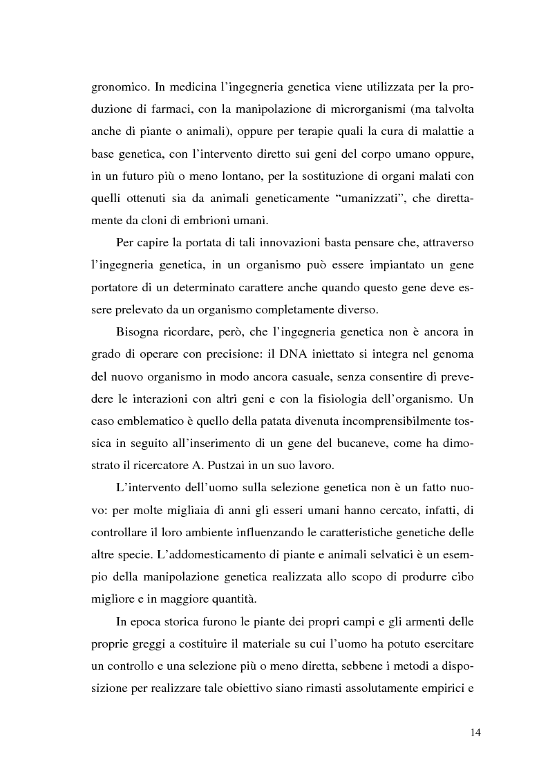 Anteprima della tesi: Il contributo delle biotecnologie avanzate in agricoltura: qualità, sicurezza e mercato degli Organismi Geneticamente Modificati, Pagina 9