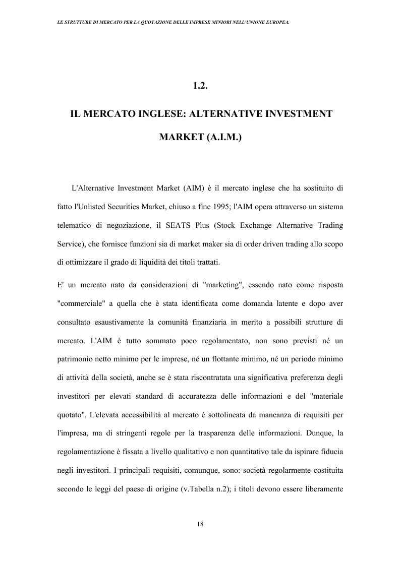 Anteprima della tesi: Strutture di mercato per la quotazione delle imprese minori nell'Unione europea, Pagina 14