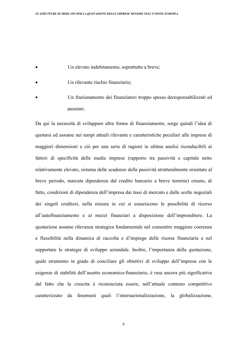 Anteprima della tesi: Strutture di mercato per la quotazione delle imprese minori nell'Unione europea, Pagina 2