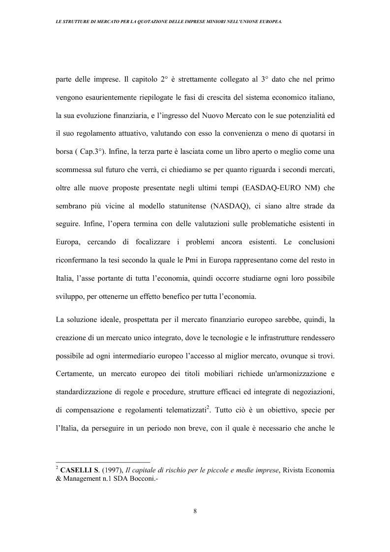Anteprima della tesi: Strutture di mercato per la quotazione delle imprese minori nell'Unione europea, Pagina 4