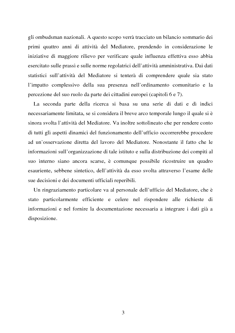Anteprima della tesi: Il Mediatore europeo in prospettiva sociologico giuridica, Pagina 3