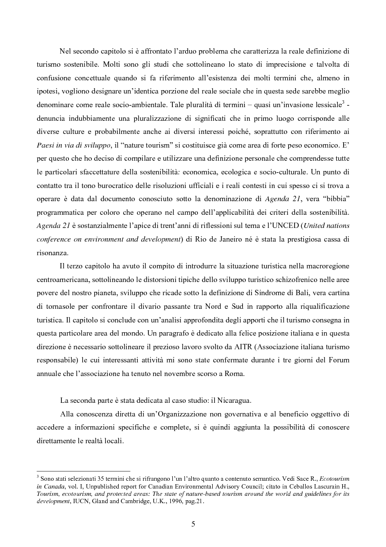 Anteprima della tesi: Turismo responsabile: il Nicaragua e la Regione Centroamericana, Pagina 3