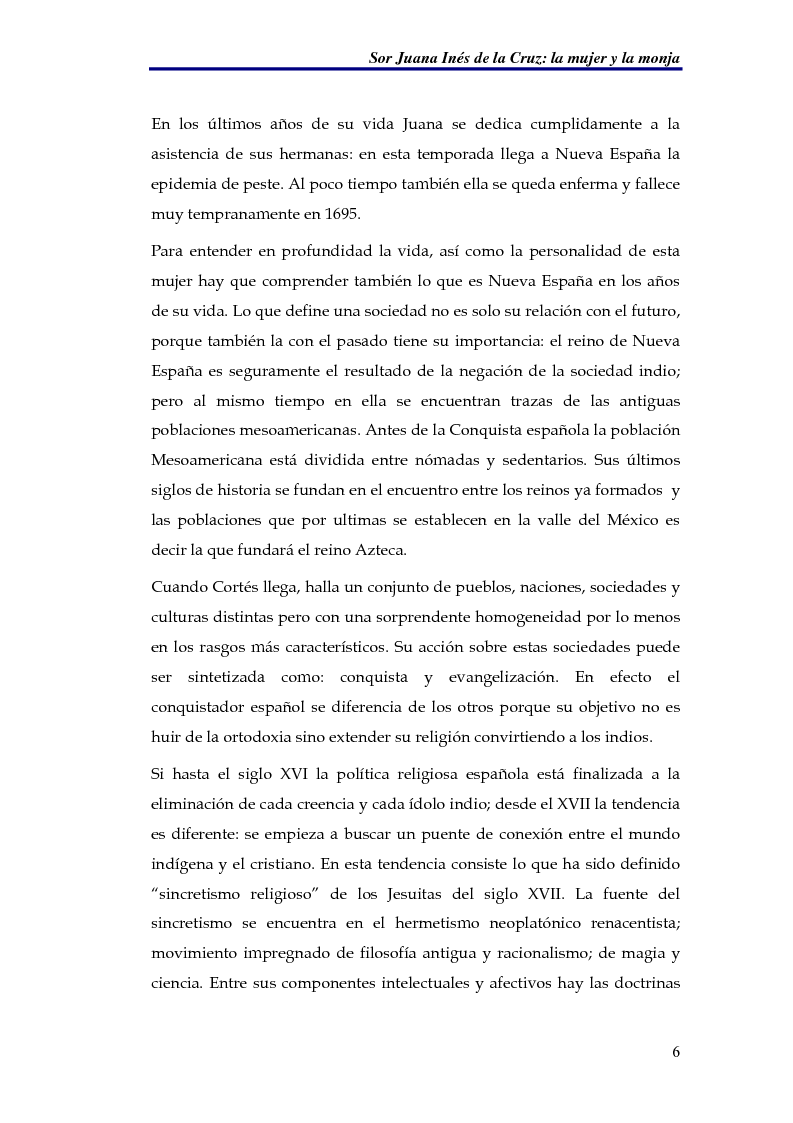 Anteprima della tesi: El sueño nocturno de Sor Juana en la noche ejemplar, Pagina 6