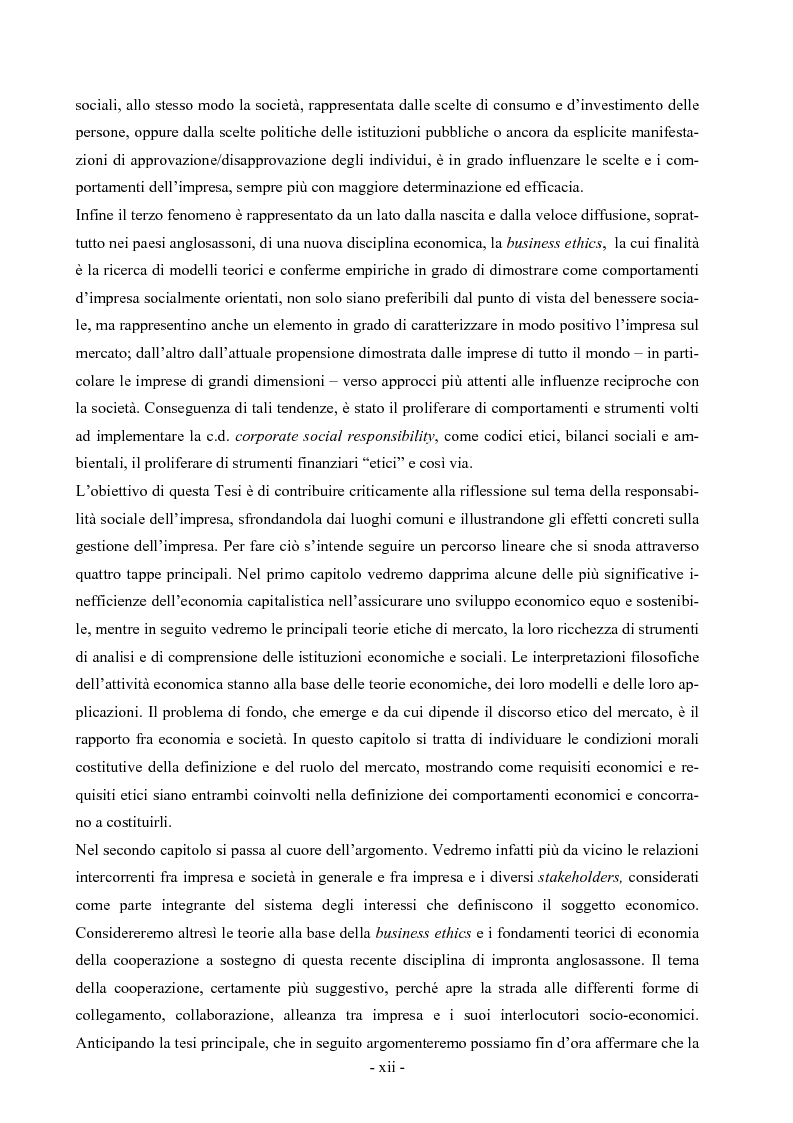Anteprima della tesi: La responsabilità sociale dell'impresa: la fiducia come fattore di successo competitivo, Pagina 2