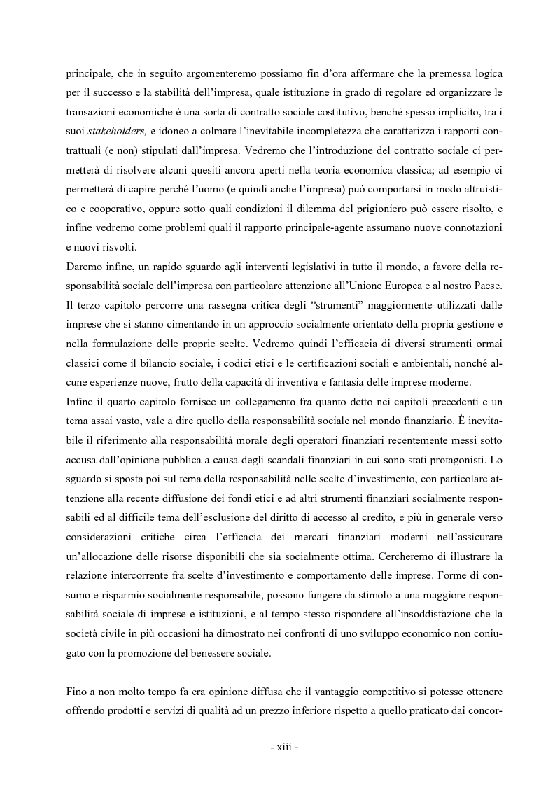 Anteprima della tesi: La responsabilità sociale dell'impresa: la fiducia come fattore di successo competitivo, Pagina 3