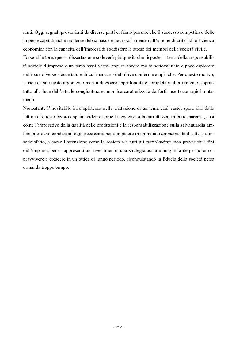 Anteprima della tesi: La responsabilità sociale dell'impresa: la fiducia come fattore di successo competitivo, Pagina 4
