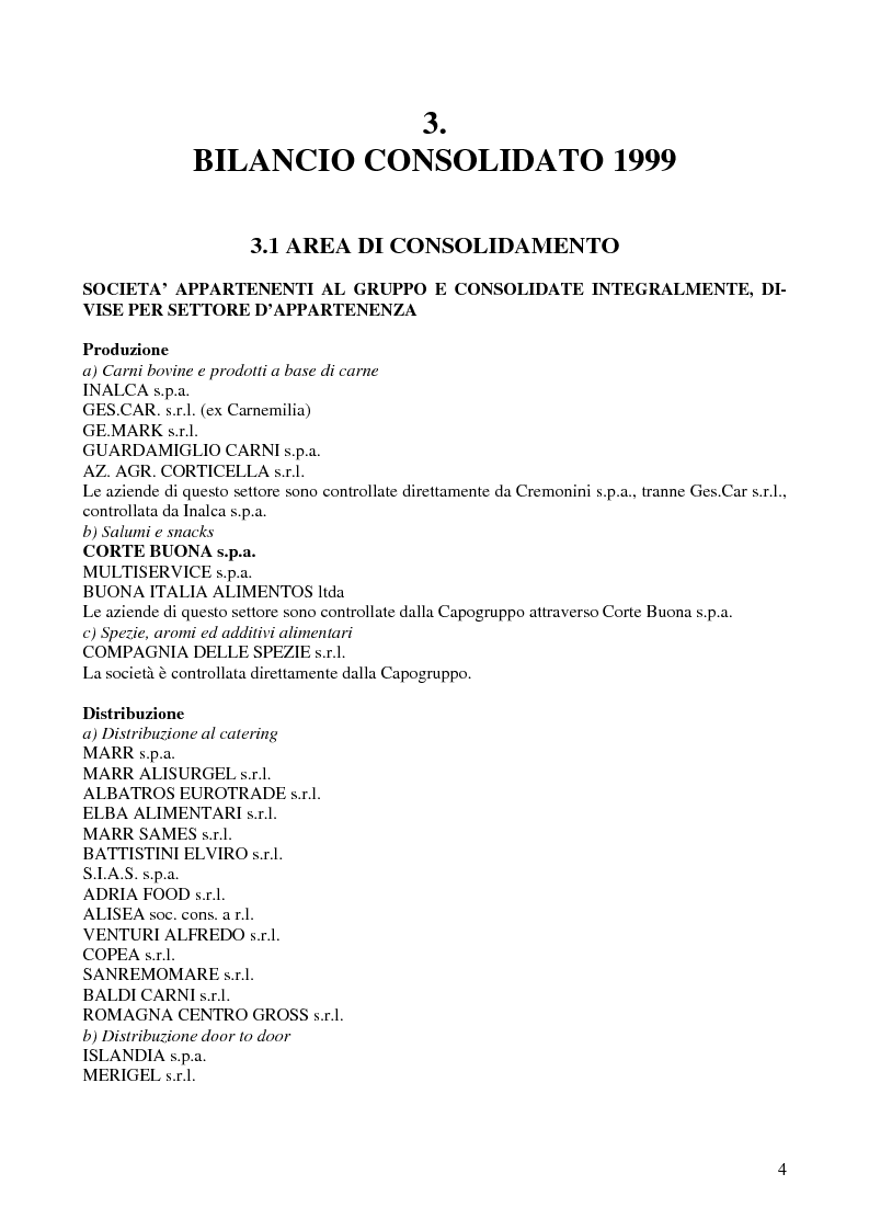 Anteprima della tesi: Analisi Delle Specificita' Del Bilancio Consolidato: Il Caso Cremonini, Pagina 4
