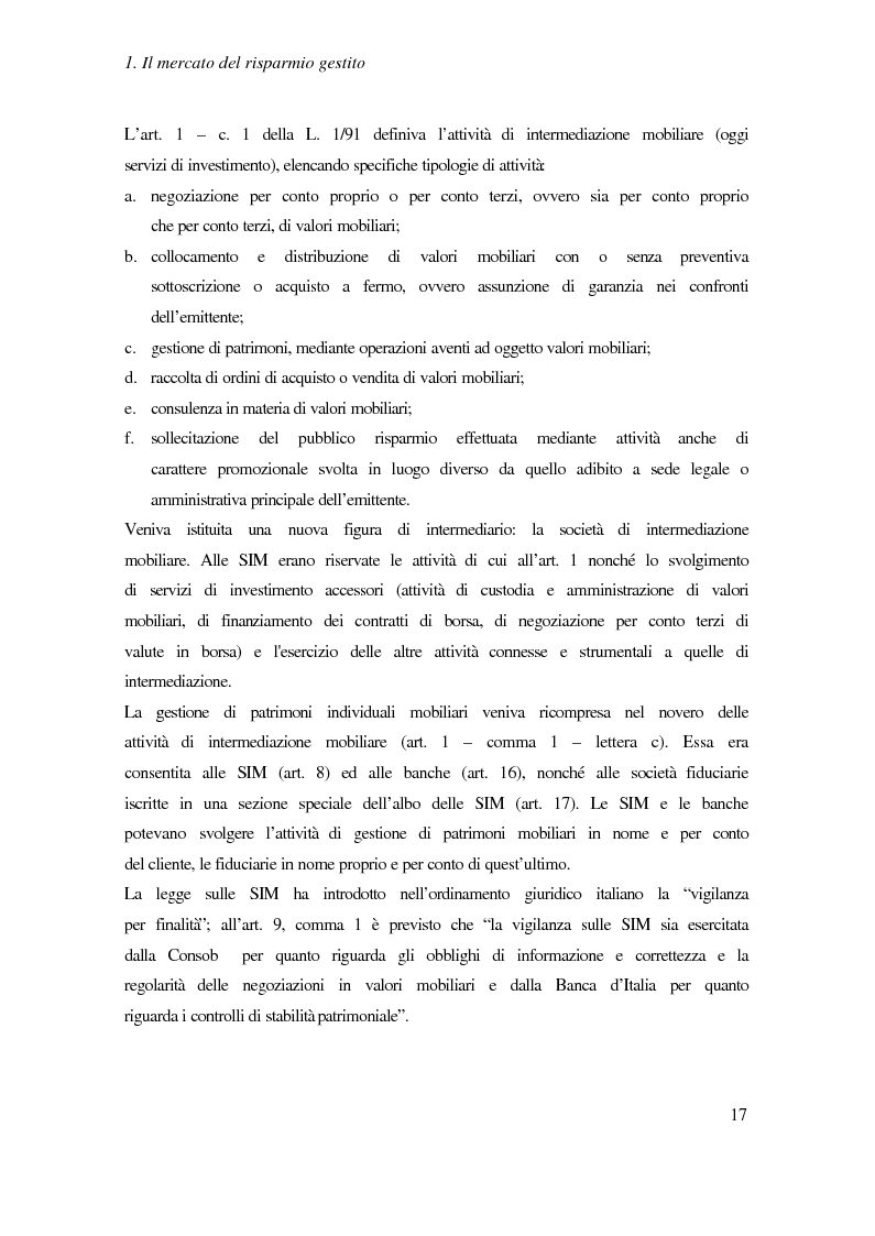 Anteprima della tesi: I fondi comuni di investimento mobiliare aperti di diritto italiano ed il benchmark, Pagina 11