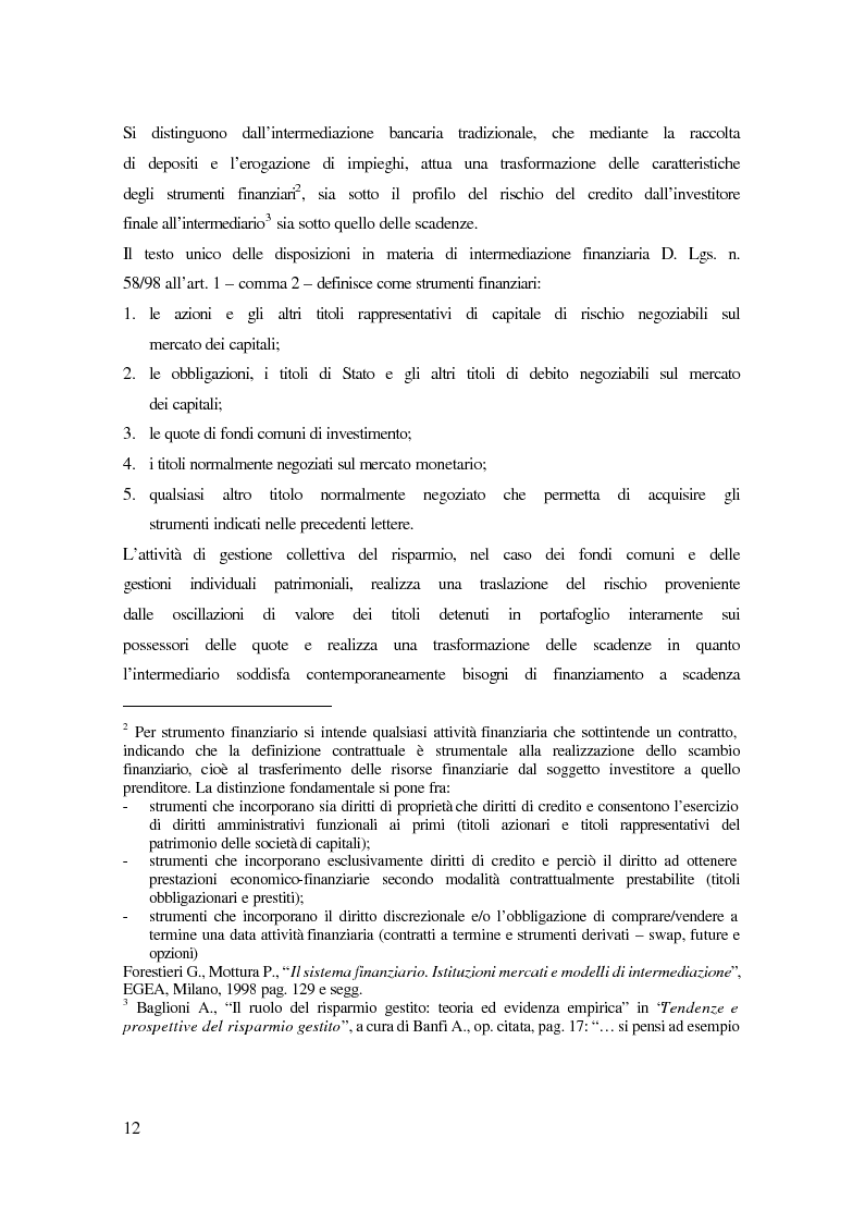 Anteprima della tesi: I fondi comuni di investimento mobiliare aperti di diritto italiano ed il benchmark, Pagina 6