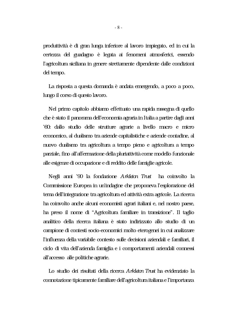 Anteprima della tesi: Nati per essere agricoltori? Aspettative in cambiamento nelle famiglie agricole ennesi, Pagina 5