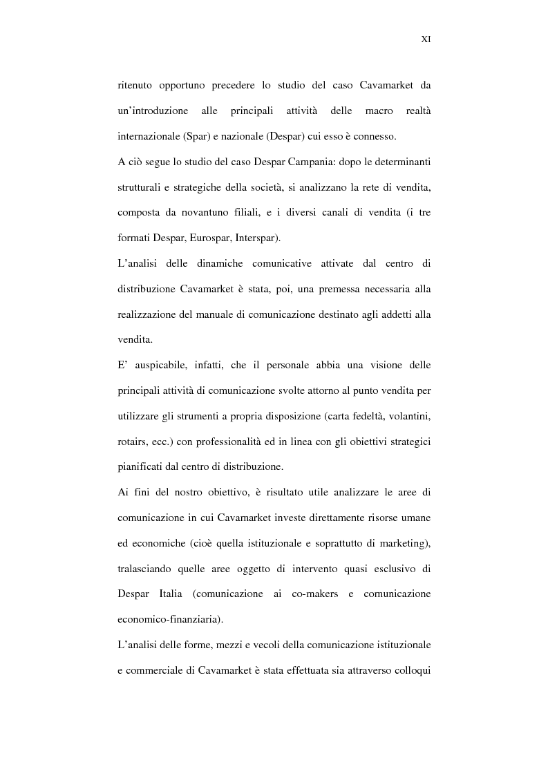 Anteprima della tesi: Il ruolo della comunicazione nelle aziende della distribuzione organizzata. Un manuale operativo per gli addetti alle filiali di vendita Despar in Campania., Pagina 11