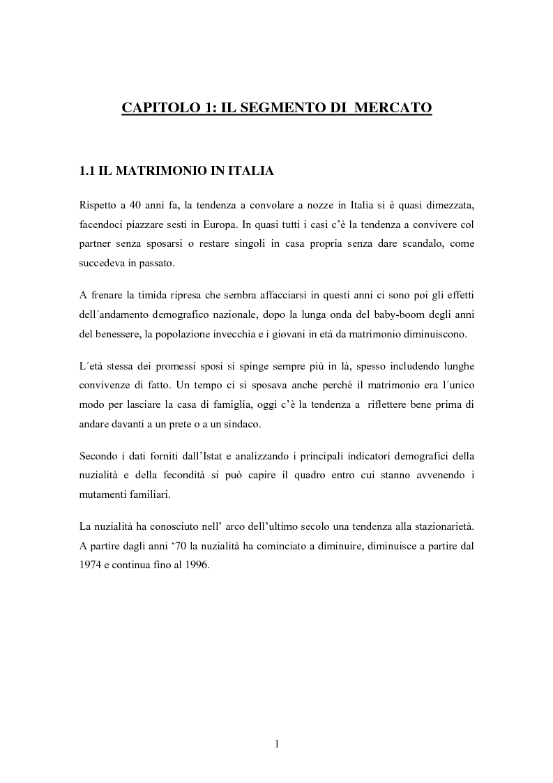 Anteprima della tesi: Sviluppo e prospettive del mercato di nicchia legato ai viaggi di nozze: Il caso ''AMARSI'', Pagina 3