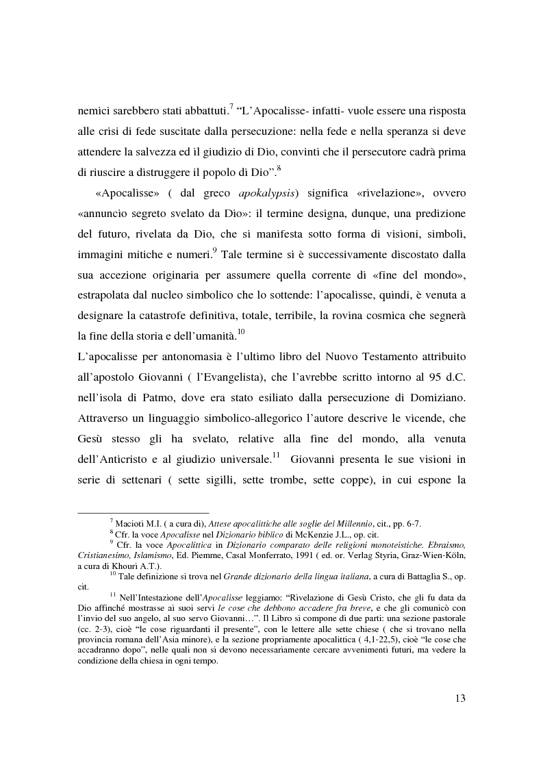 Anteprima della tesi: Apocalisse: senso della fine e mondo globale, Pagina 11
