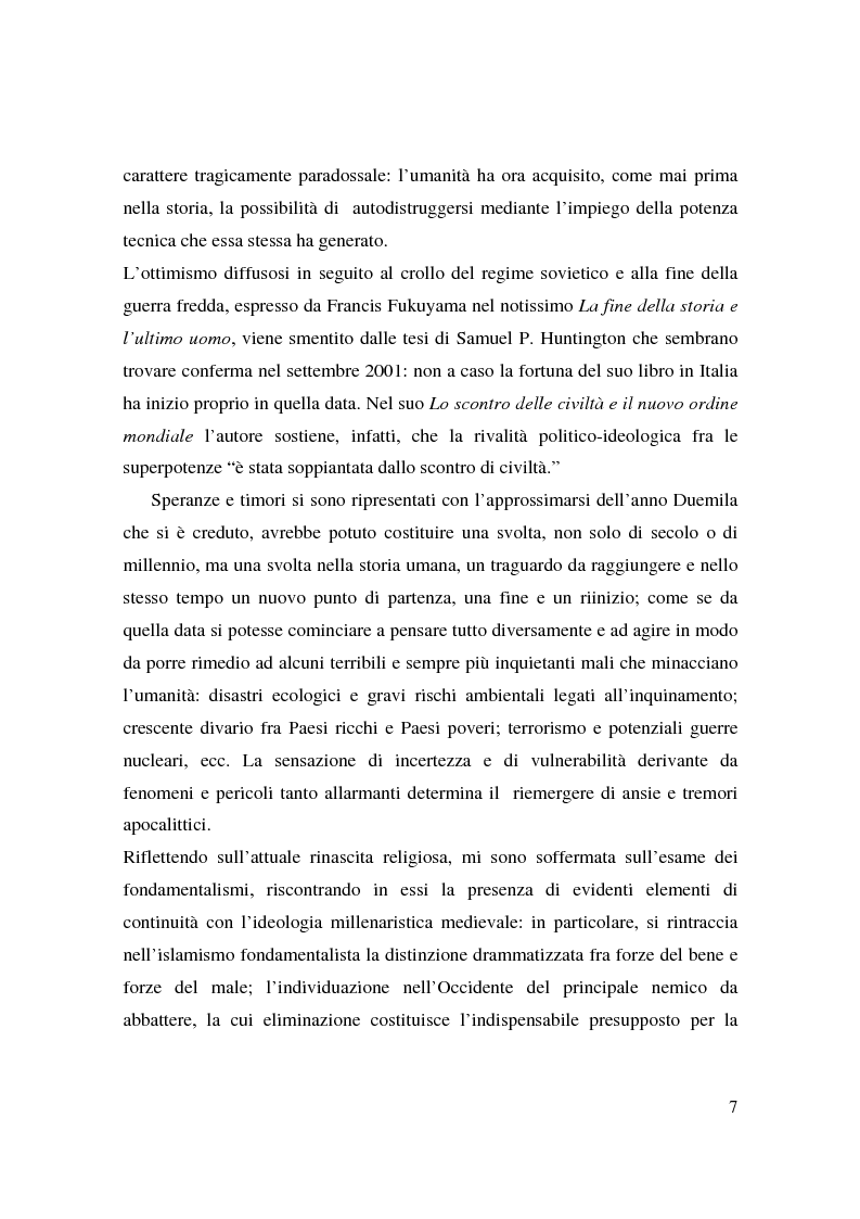 Anteprima della tesi: Apocalisse: senso della fine e mondo globale, Pagina 5