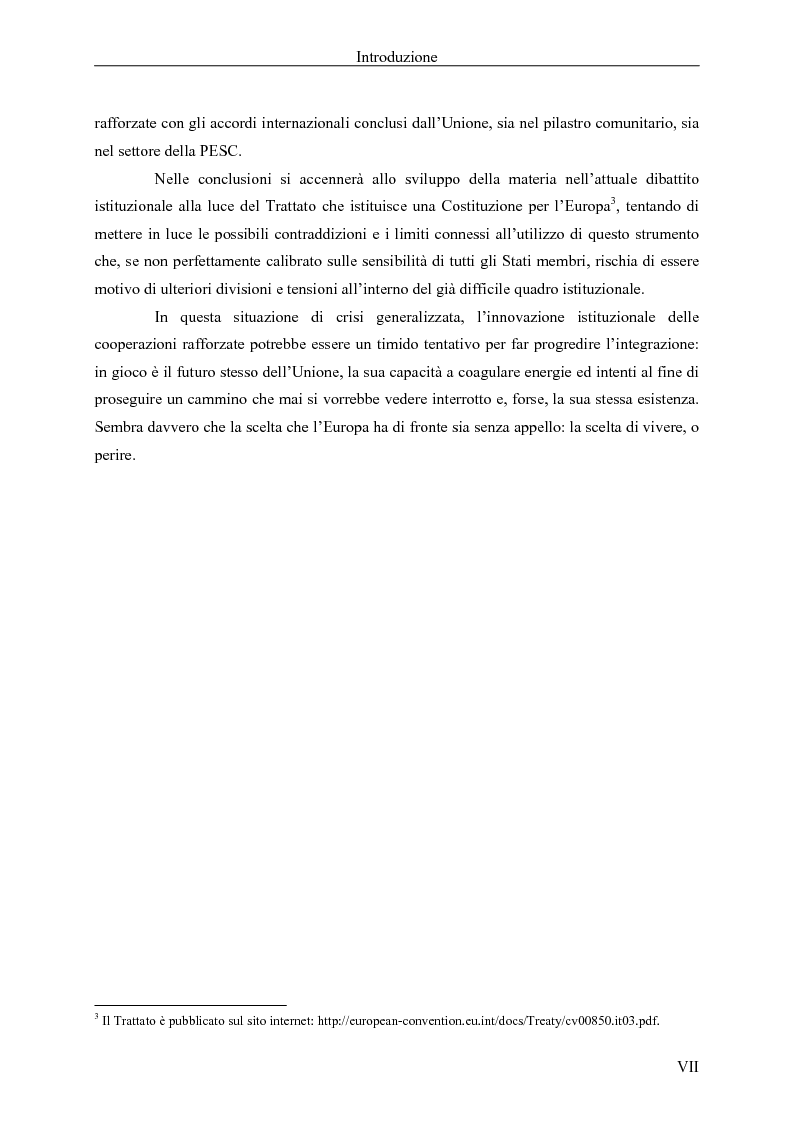 Anteprima della tesi: Le cooperazioni rafforzate dal Trattato di Nizza al Trattato che istituisce una costituzione per l’Europa. La giusta via?, Pagina 3