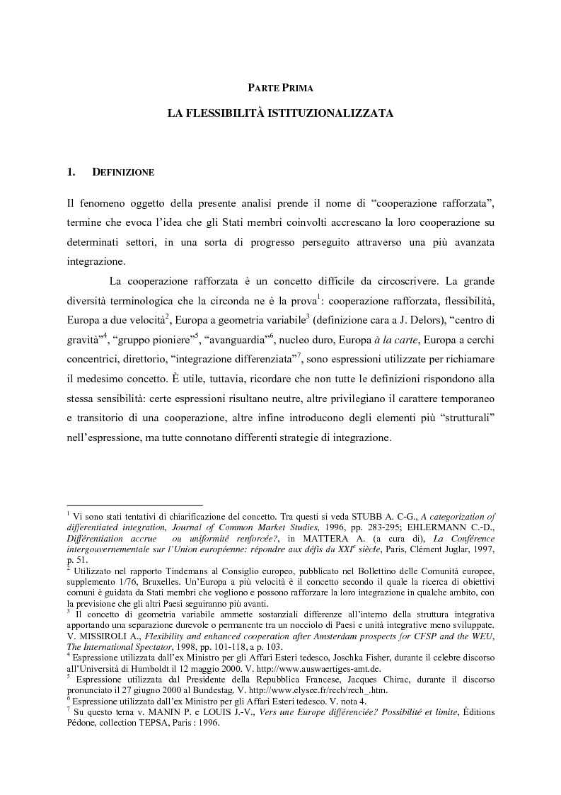 Anteprima della tesi: Le cooperazioni rafforzate dal Trattato di Nizza al Trattato che istituisce una costituzione per l’Europa. La giusta via?, Pagina 4
