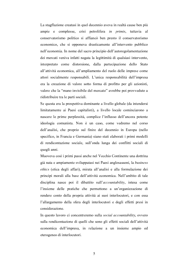 Anteprima della tesi: La responsabilità sociale d'impresa: accountability e modelli di rendicontazione, Pagina 2