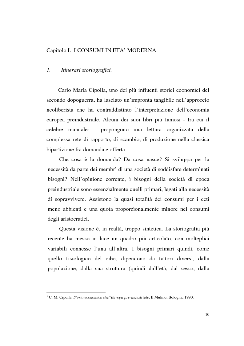 Anteprima della tesi: A tavola e a palazzo: i consumi degli Sforza Cesarini nel Settecento, Pagina 10