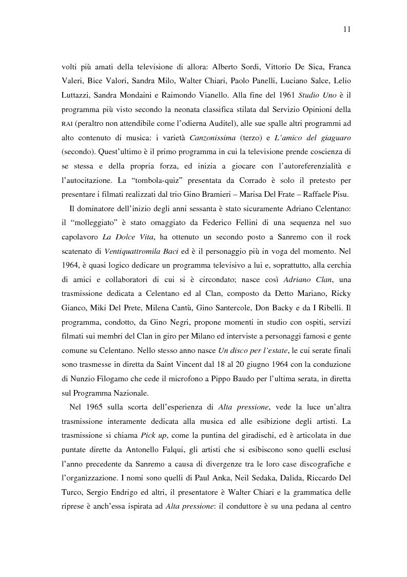 Anteprima della tesi: Il ruolo della televisione nella produzione e diffusione di musica in Italia, Pagina 11