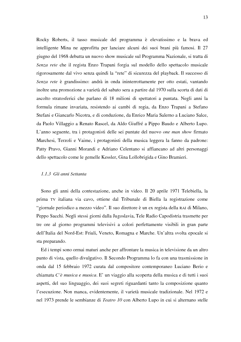 Anteprima della tesi: Il ruolo della televisione nella produzione e diffusione di musica in Italia, Pagina 13