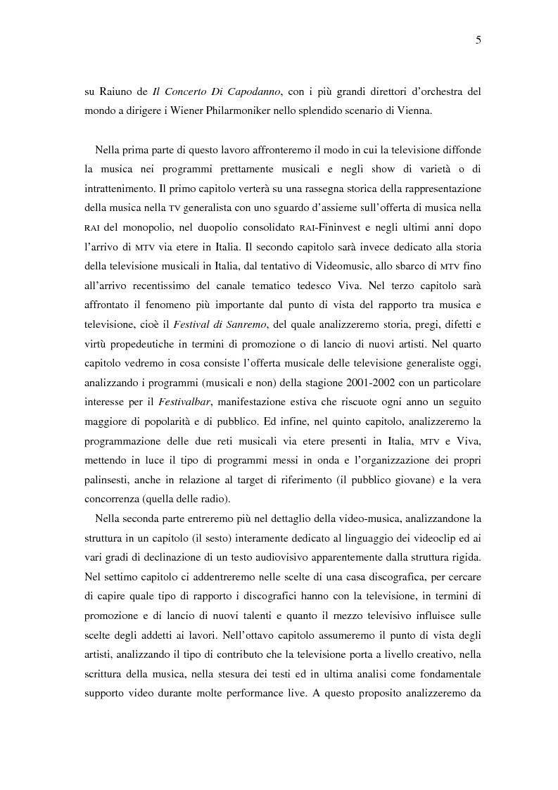 Anteprima della tesi: Il ruolo della televisione nella produzione e diffusione di musica in Italia, Pagina 5