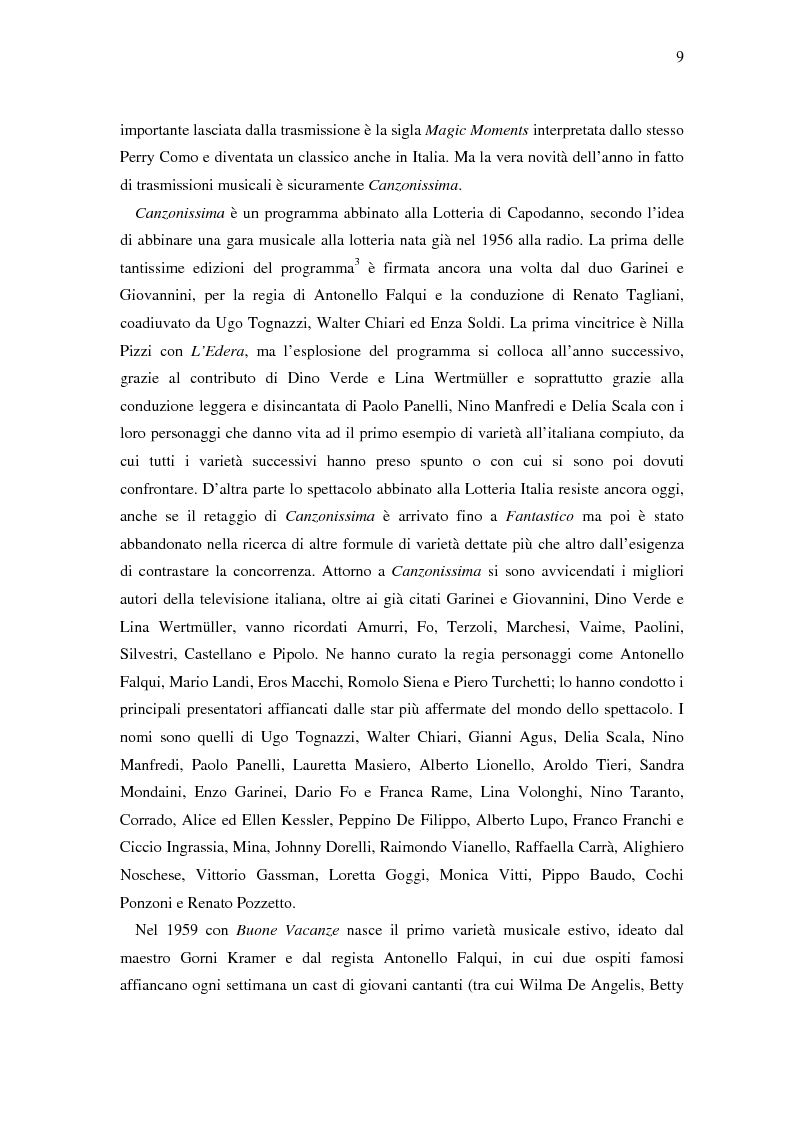 Anteprima della tesi: Il ruolo della televisione nella produzione e diffusione di musica in Italia, Pagina 9