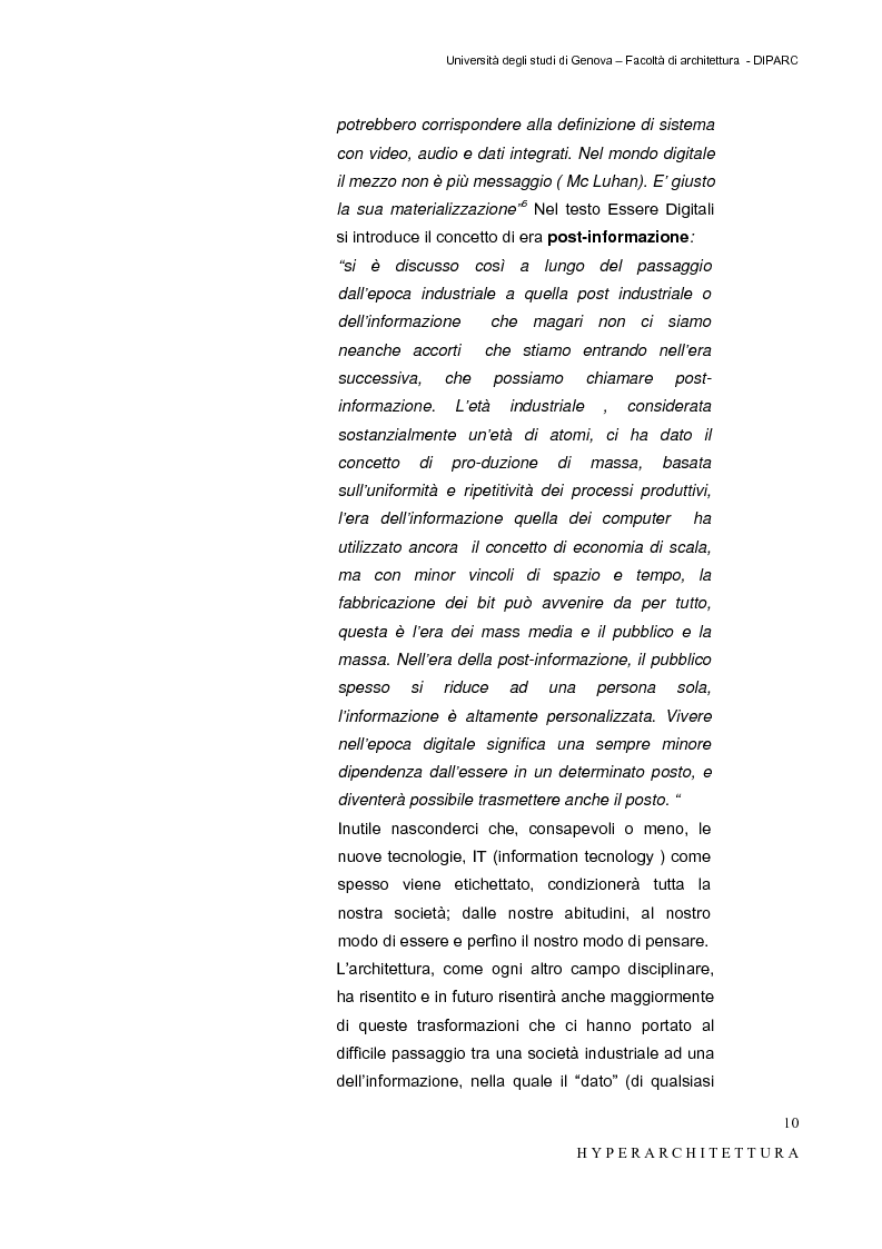 Anteprima della tesi: Hyper_Architettura - Spazi nell’età dell’elettronica e dell’informazione. Sovrapposizioni, intrecci, contaminazioni tra reale e virtuale. Un iperpaesaggio alla Fiera di Genova, Pagina 10