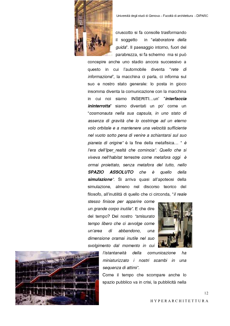 Anteprima della tesi: Hyper_Architettura - Spazi nell’età dell’elettronica e dell’informazione. Sovrapposizioni, intrecci, contaminazioni tra reale e virtuale. Un iperpaesaggio alla Fiera di Genova, Pagina 12