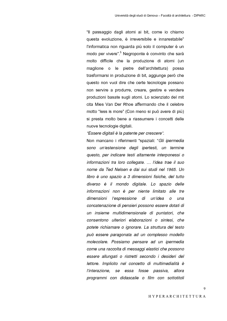Anteprima della tesi: Hyper_Architettura - Spazi nell’età dell’elettronica e dell’informazione. Sovrapposizioni, intrecci, contaminazioni tra reale e virtuale. Un iperpaesaggio alla Fiera di Genova, Pagina 9