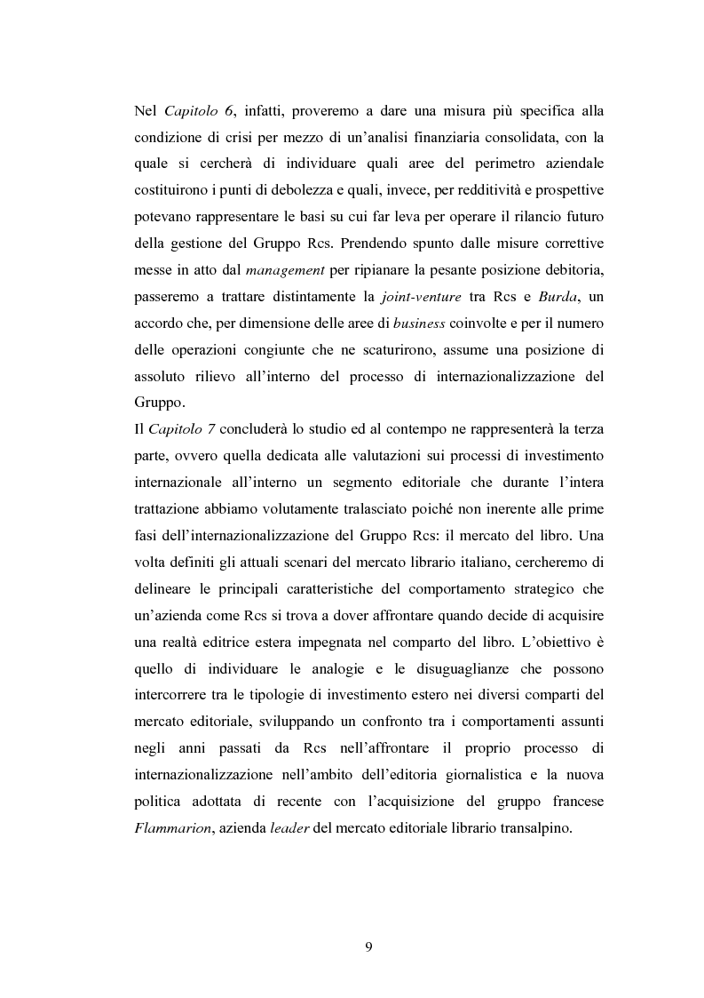 Anteprima della tesi: Il processo di internazionalizzazione di un'azienda leader nel mercato editoriale italiano: il caso Rcs MediaGroup, Pagina 5