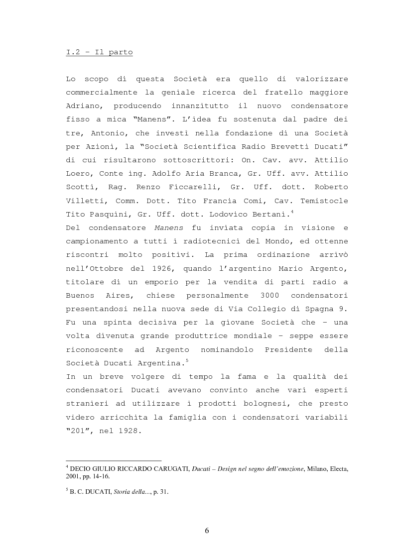 Anteprima della tesi: Storia della Ducati: da ''Società Scientifica Radio Brevetti Ducati'' a ''Ducati Motor Holding'', Pagina 4