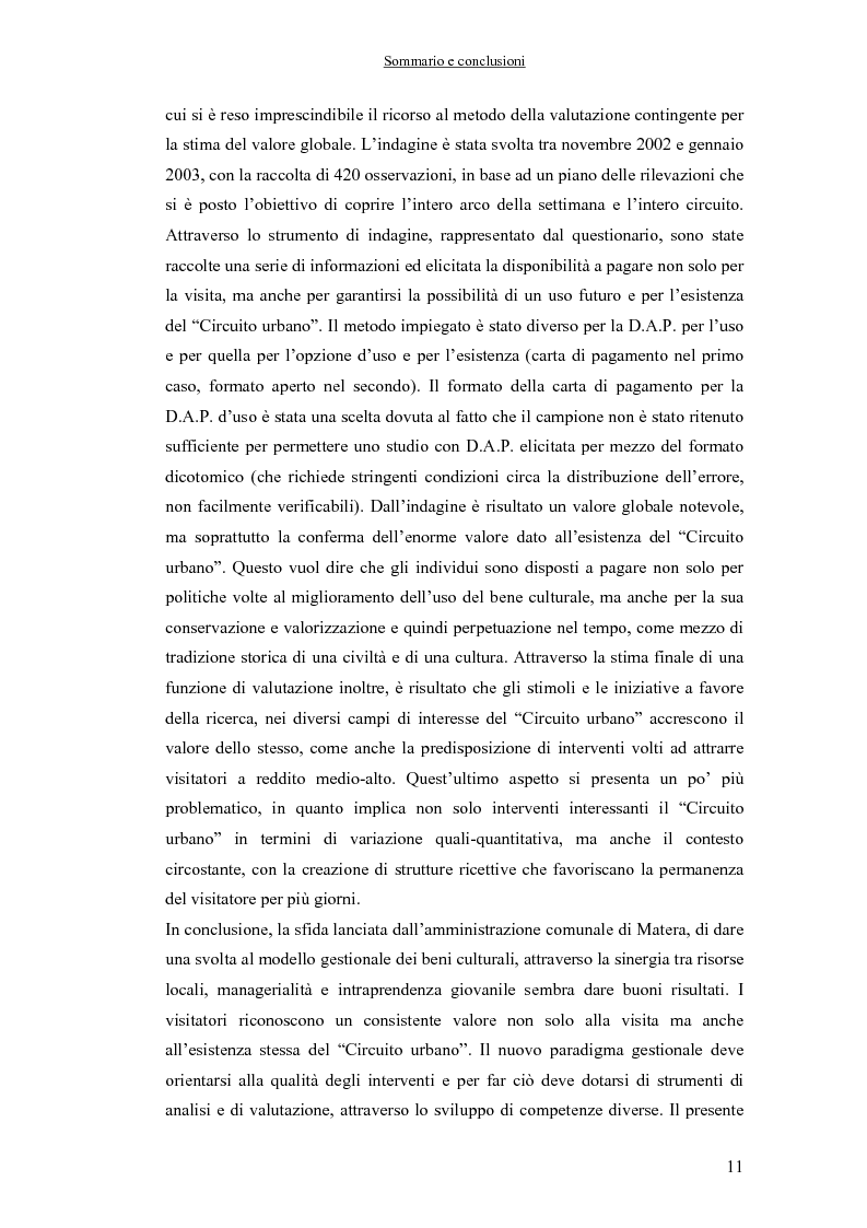 Anteprima della tesi: La valutazione economica dei beni pubblici ambientali ed architettonico-culturali - Un'applicazione della valutazione contingente al sistema di beni culturali denominato ''Circuito Urbano delle Chiese Rupestri di Matera'', Pagina 4