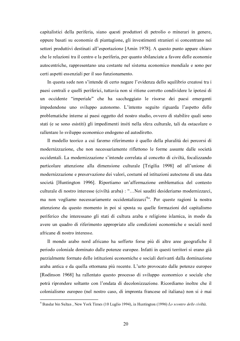 Anteprima della tesi: Capitalismo arabo/islamico. Possibilità di sviluppo economico in Algeria, Libia e Tunisia., Pagina 10