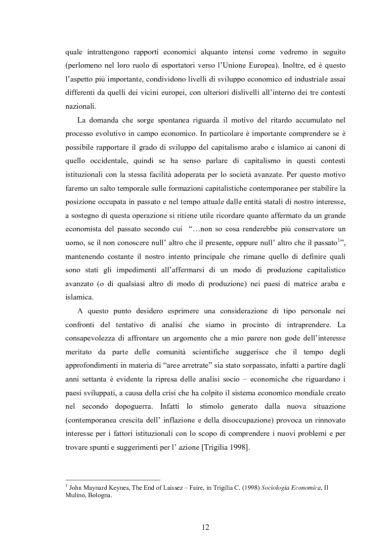 Anteprima della tesi: Capitalismo arabo/islamico. Possibilità di sviluppo economico in Algeria, Libia e Tunisia., Pagina 2