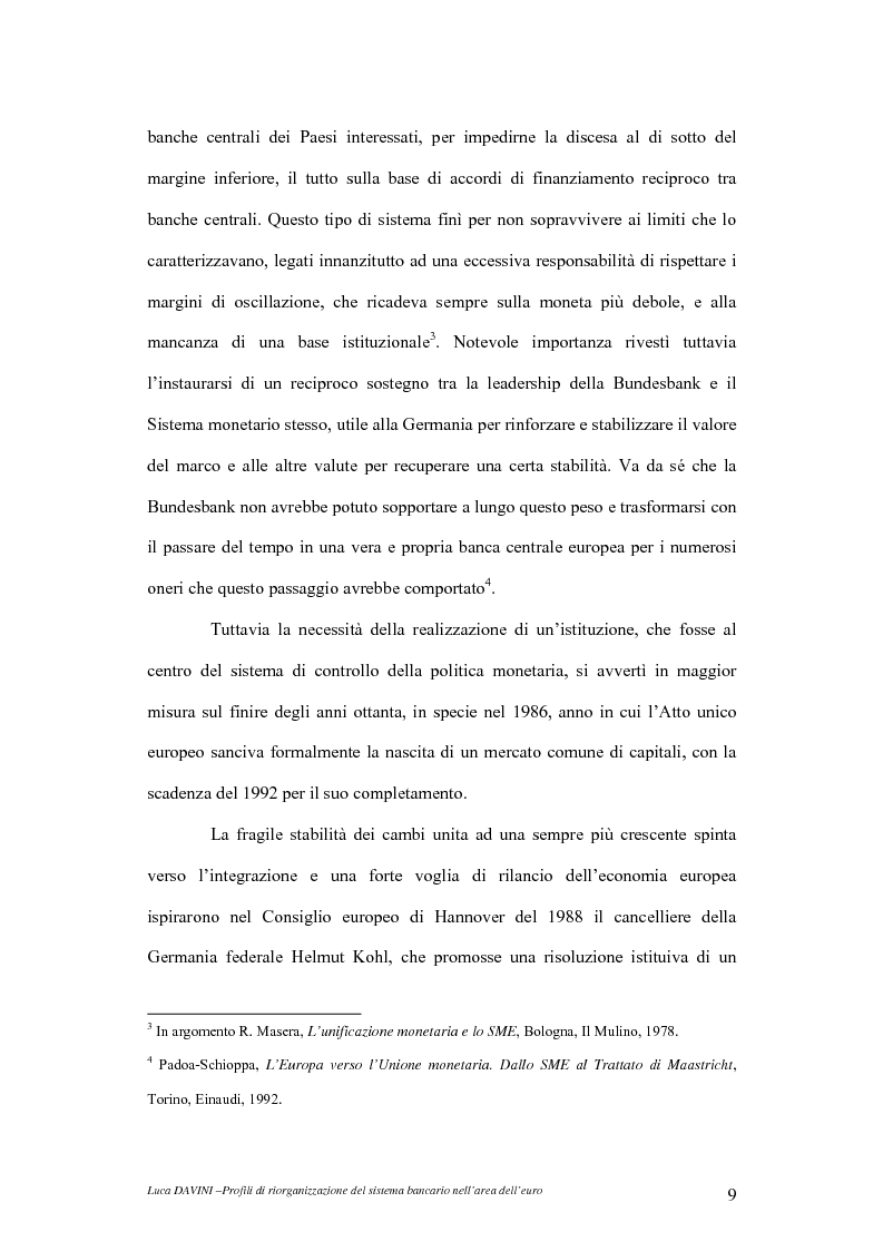 Anteprima della tesi: Profili di riorganizzazione del sistema bancario nell'area dell'euro, Pagina 12