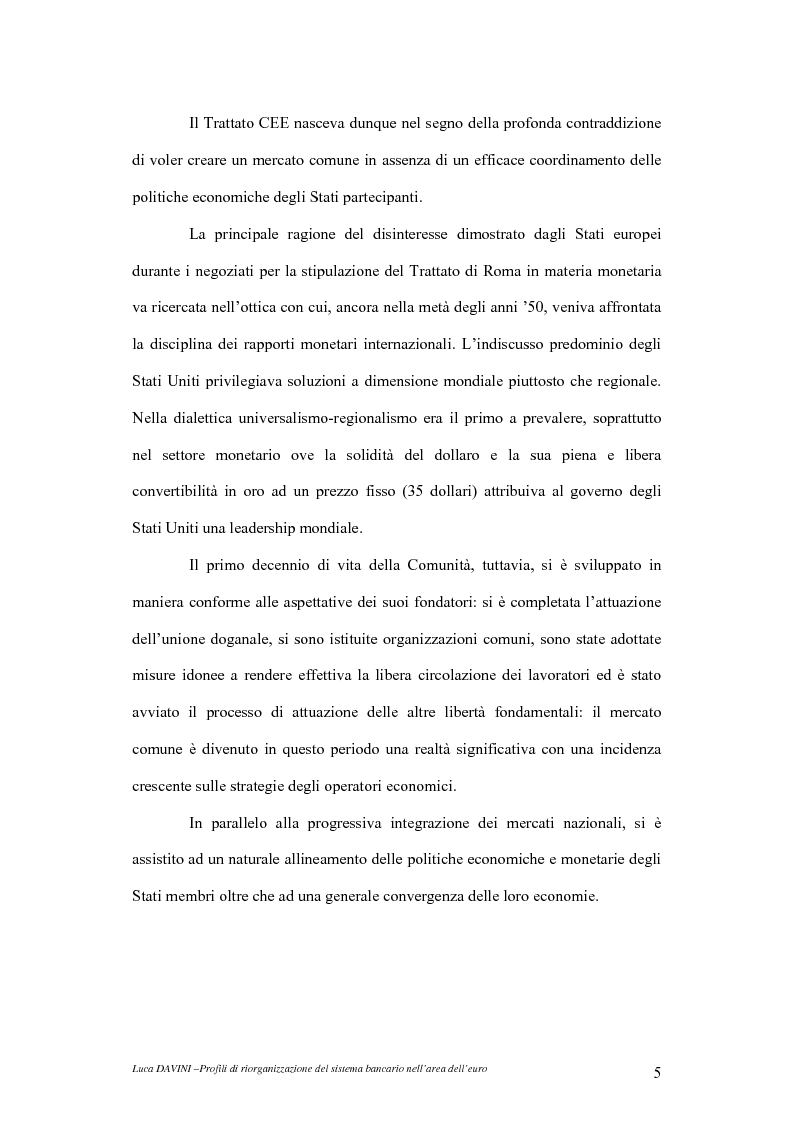 Anteprima della tesi: Profili di riorganizzazione del sistema bancario nell'area dell'euro, Pagina 8