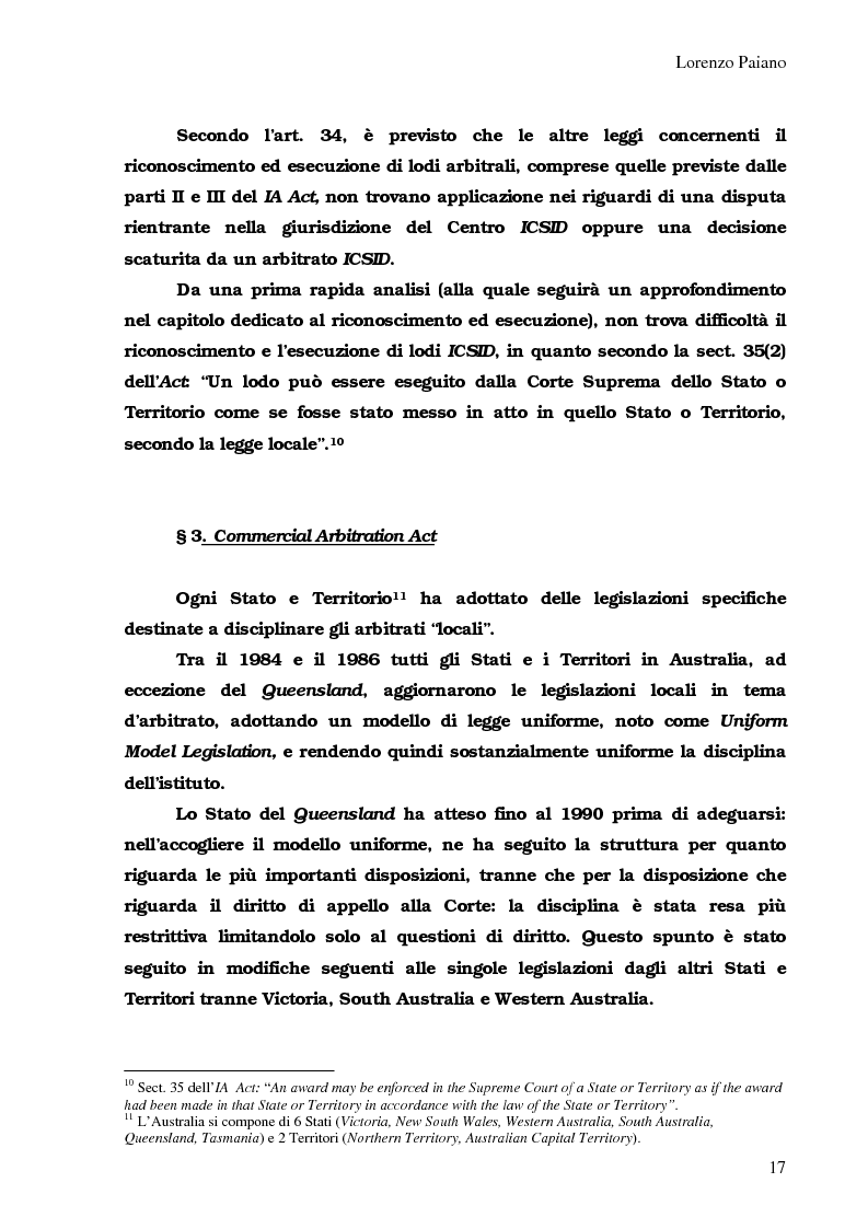 Anteprima della tesi: Arbitrato Internazionale Commerciale in Australia: problemi attuali, Pagina 13