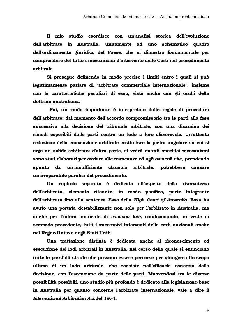 Anteprima della tesi: Arbitrato Internazionale Commerciale in Australia: problemi attuali, Pagina 2