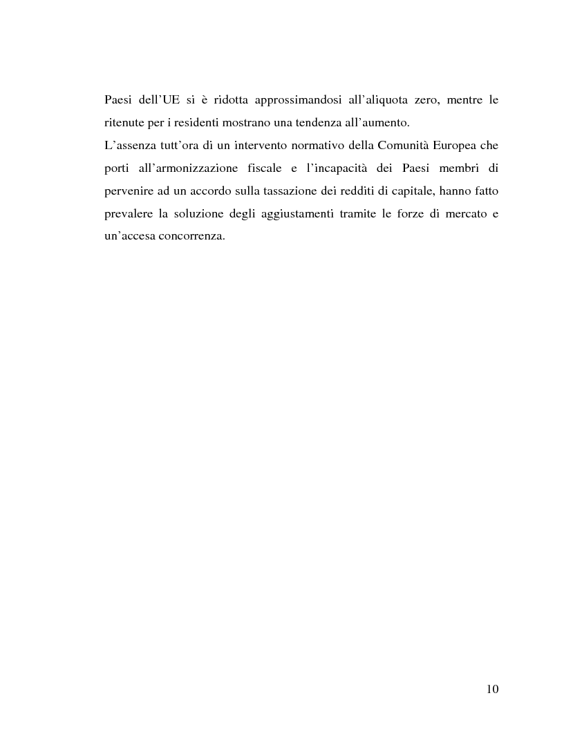 Anteprima della tesi: La tassazione del risparmio in Italia e nei principali paesi europei (attività finanziarie), Pagina 6