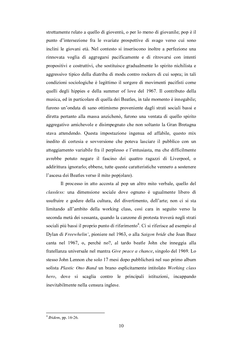 Anteprima della tesi: Il rapporto sinergico fra media e spettacolo: il caso esemplare dei Beatles nell’Inghilterra degli anni Sessanta, Pagina 8