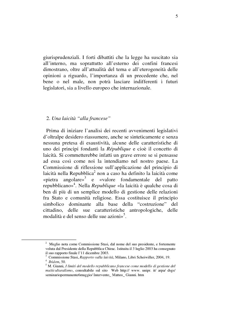 Anteprima della tesi: Profili comparatistici della disciplina del velo islamico, con particolare riferimento al caso francese, Pagina 3