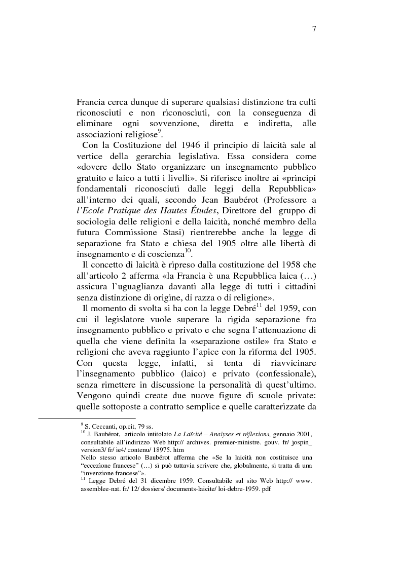 Anteprima della tesi: Profili comparatistici della disciplina del velo islamico, con particolare riferimento al caso francese, Pagina 5