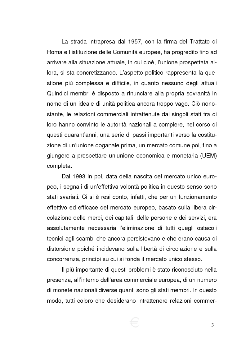 Anteprima della tesi: Attività economiche ed euro: l'incidenza della moneta unica sull'economia delle aziende, Pagina 2