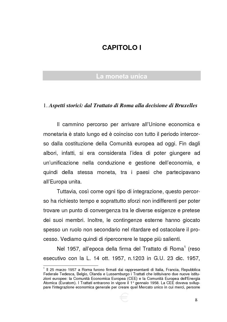 Anteprima della tesi: Attività economiche ed euro: l'incidenza della moneta unica sull'economia delle aziende, Pagina 7