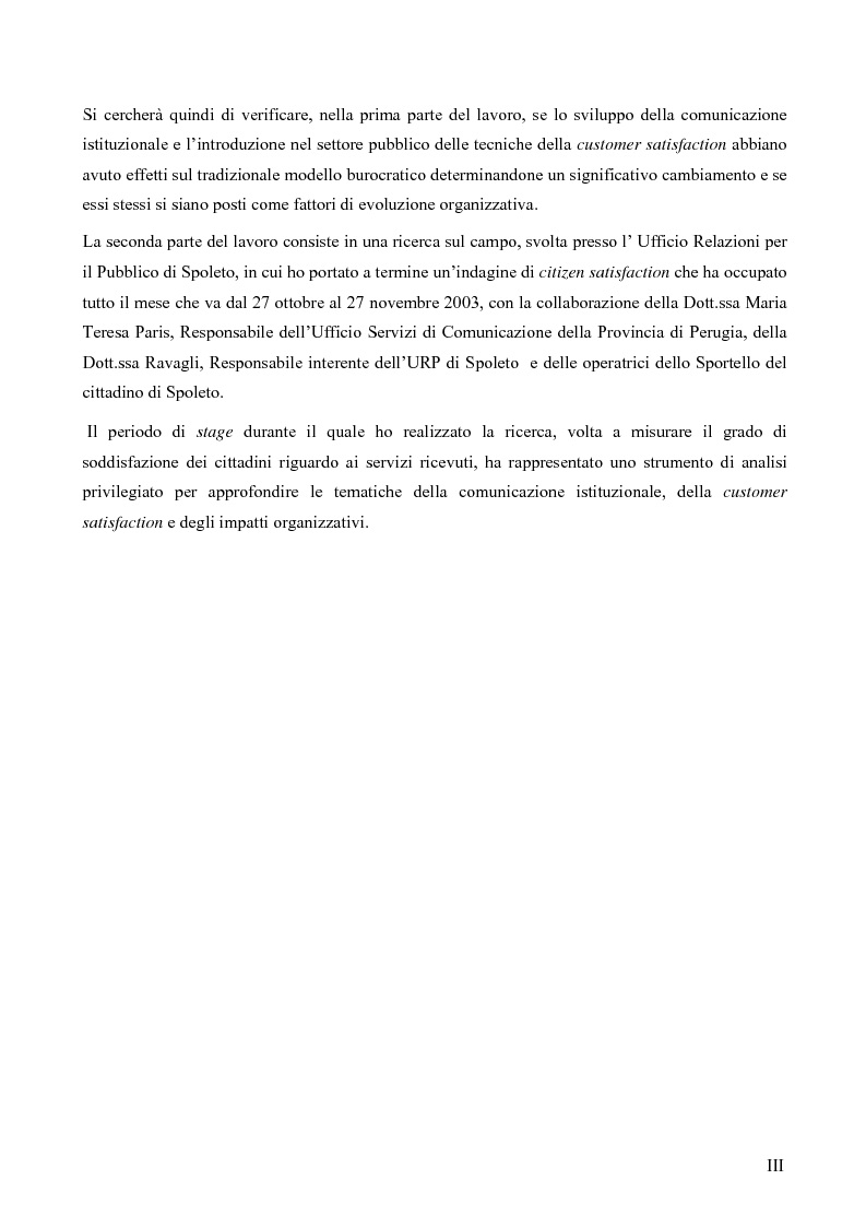 Anteprima della tesi: Comunicazione pubblica e customer satisfaction. Il caso dello Sportello del Cittadino di Spoleto, Pagina 3