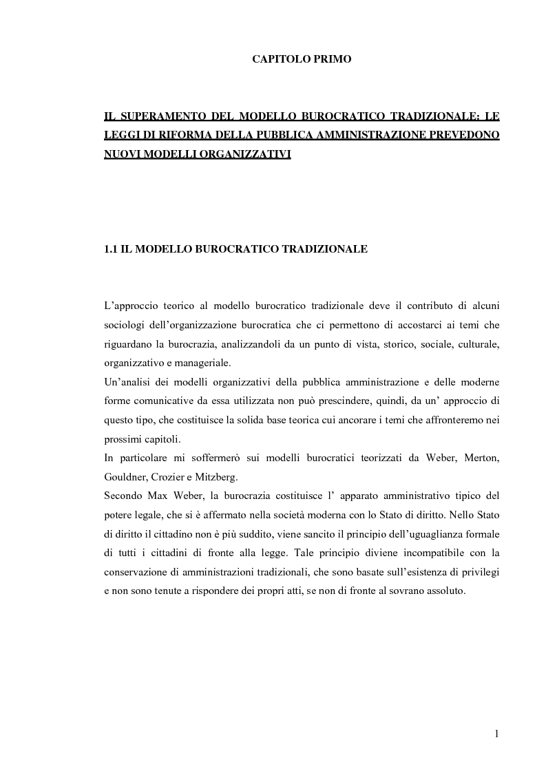 Anteprima della tesi: Comunicazione pubblica e customer satisfaction. Il caso dello Sportello del Cittadino di Spoleto, Pagina 4