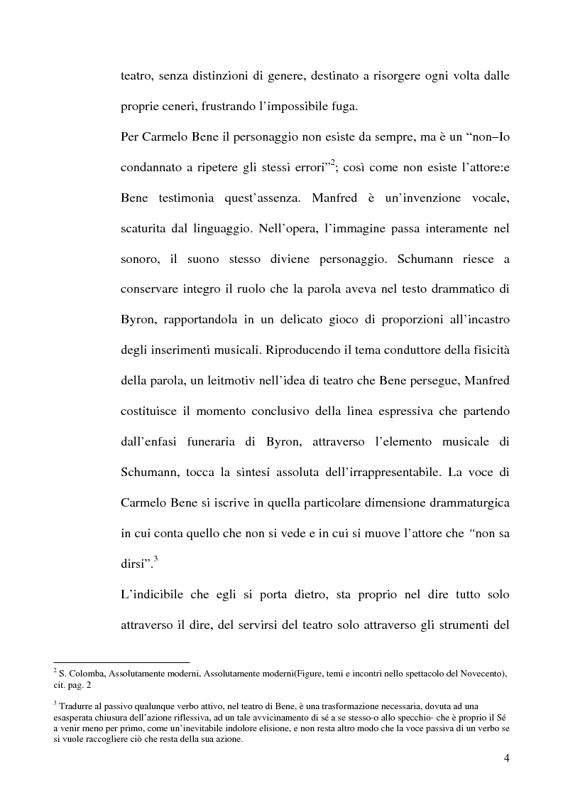 Anteprima della tesi: Il ritmo del ''farsi dire'' in Carmelo Bene, Pagina 4