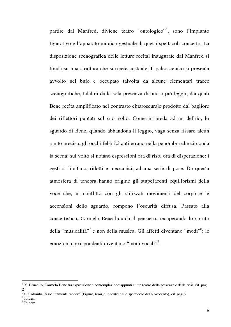 Anteprima della tesi: Il ritmo del ''farsi dire'' in Carmelo Bene, Pagina 6