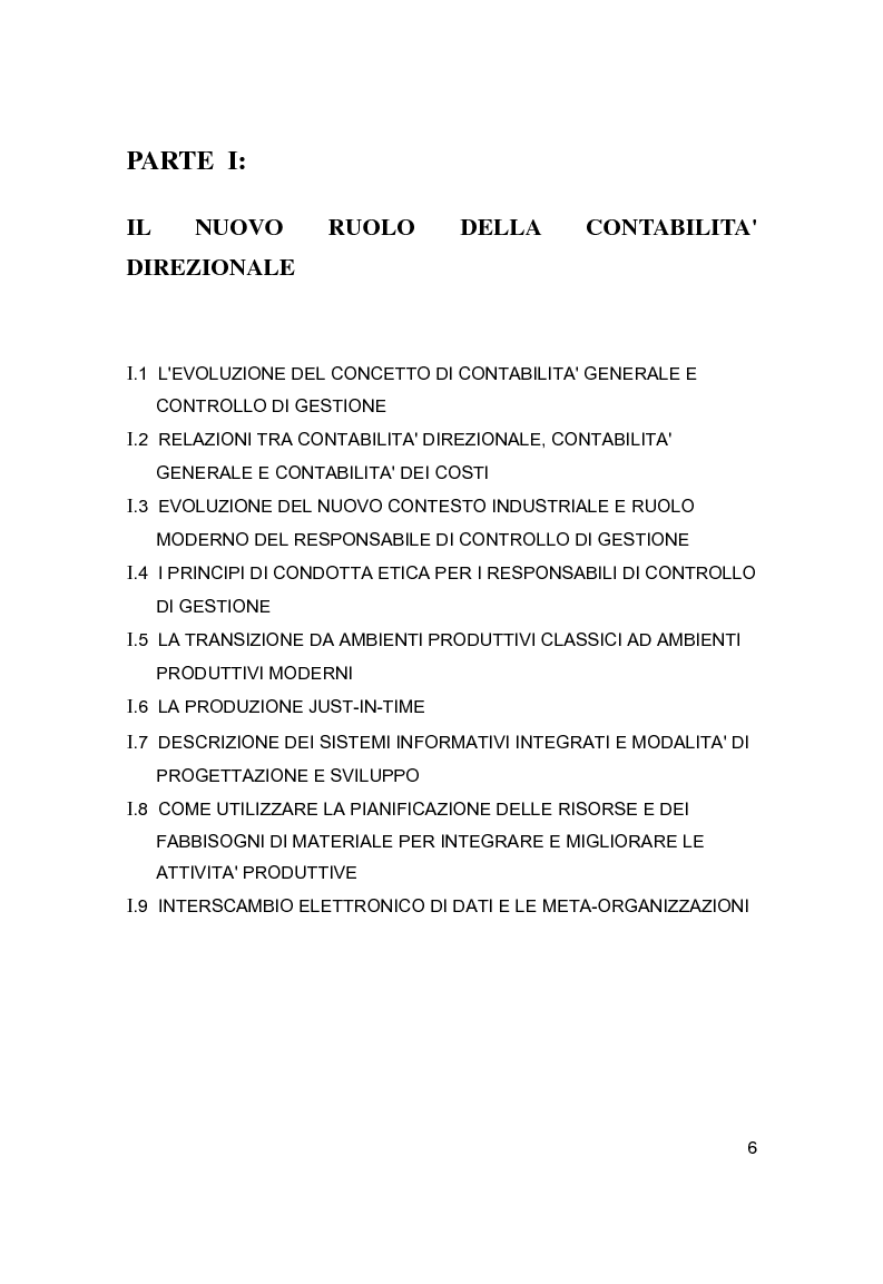 Anteprima della tesi: Contabilità direzionale e controllo di gestione nelle imprese ad elevato contenuto innovativo, Pagina 3