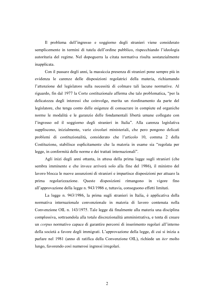 Anteprima della tesi: La disciplina dell'immigrazione in Italia nell'odierno contesto europeo, Pagina 2